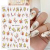 Fall Nail Art Stickers Decals Autumn Maple Leaf Nail Decals 6PCS Fall Leaf Plant 3D Self-Adhesive Thanksgiving Nail Art Supplies Fall Sticker for Nails Manicure Sliders for Women Nail Art Decorations