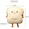 Goylmc Toast Bread Plush Pillow, Bread Stuffed Pillow,Food Plush Pillow with Hand Pocket Great Gift Choice for Kids Adults (15.7 * 13.7 in,Angry)