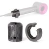 Upgraded Hair Dryer Filter Replacement for Dyson Supersonic HD01 HD03 HD08 Models, Hair Dryer Outer Filter Repair Accessories with Filter Cleaning Brush(Metallic Gray)