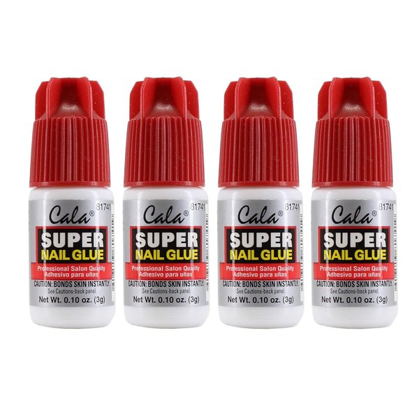 Generic Super Nail Glue Professional Salon Quality | Quick and Strong Nail Liquid Adhesive (4 Bottles)