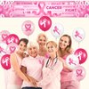 Breast Cancer Awareness Party Decorations Pink Breast Cancer Awareness Banner Yard Sign and 18 Pcs Breast Cancer Balloons for Pink Ribbon Breast Cancer Awareness Charity Party Supplies(Black Pink)
