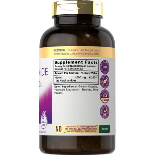 Carlyle Niacinamide 1000 mg | 400 Capsules | High Potency Formula | Non-GMO, Gluten Free Supplement