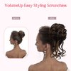 HOOJIH 2PCS Messy Bun Hair Piece, Tousled Updo with Tendrils Hair Bun Extensions Wavy Curly Hair Wrap Ponytail Hairpieces Hair Scrunchies for Women HB010 Dasiy - Black