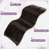 LaaVoo Micro Beaded Weft Hair Extensions Human Hair Brown Weft Beaded Hair Extensions Darkest Brown EZE Microbead Weft Human Hair Extensions 50G 18Inch