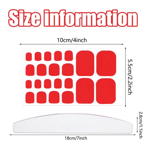 YECIRALA 20 Sheets 440 Pcs Pink Red Solid Toe Nails Polish Stickers Full Nail Wraps Toenails Stickers Wraps for Women Girls Nail Art Stickers Toenails Polish Stickers Stick On Nails Polish Wraps