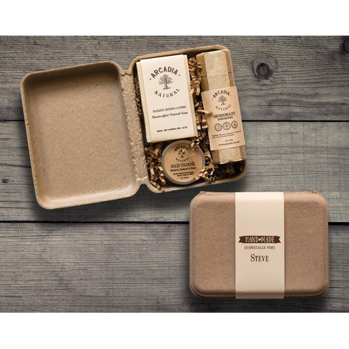 Unique personalized gift box for him, Cologne, Soap and deodorant, Husband, Boyfriend zero waste gift box for men