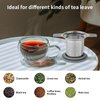 Ohtomber Tea Infuser Strainers for Loose Tea, Stainless Steel Loose Leaf Tea Strainer Stepper with Heat Proof Double Handles, Extra Fine Mesh Tea Ball Infusers, Tea Diffuser Holder Filter for Mugs