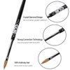BQAN 3D Kolinsky Nail Art Brush 1Pc #4, Professional nail brushes for acrylic application, Natural Wooden Handle with Rhinestone Design
