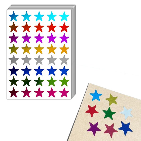 2000 Pack, Star Stickers for Kids Reward - 0.6" Diameter, 8 Colors