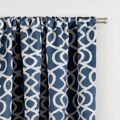 ECLIPSE Room Darkening Curtains for Bedroom - Isanti 37" x 84" Thermal Insulated Single Panel-Rod Pocket Light Blocking Curtains for Living Room, Indigo