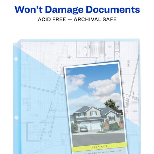 Avery Binder Pockets for 3 Ring Binders, Assorted (Blue, Clear, Green, Pink and Yellow), Pack of 5 Binder Pockets (75244)