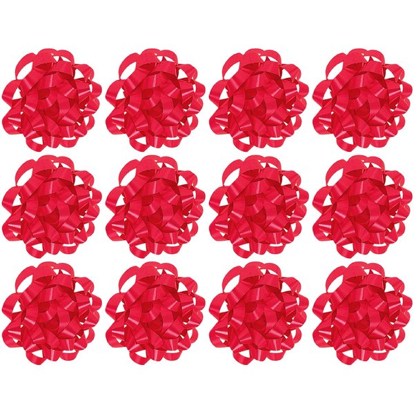 The Gift Wrap Company Decorative Confetti Gift Bows, Medium, Red, pack of 12