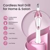 36-Piece Professional Manicure & Pedicure Kit, Cordless Nail Drill Machine,20000RPM,11Pcs Bits,4 Speed,Electric Nail File Set, Nails Care Kits, Manicure Pedicure Tools,Storage Case (Rose Red 36pcs)