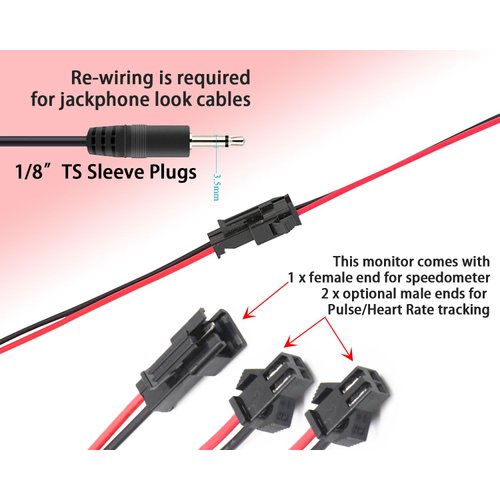 Digital Exercise Bike Monitor Console, LCD Display with Speedometer and Heart Rate Tracking, JST Connector