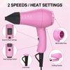 Portable Travel Hair Dryer,Mini Lightweight Dual Voltage Blow Dryer 1200W with Folding Handle,Blowdryer with One Concentrator
