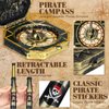 Zubebe 12 Pcs Halloween Pirate Telescope and Compass Pirate Treasure Party Favors Bulk Plastic Captain Telescope Antique Compass Prop Retro Pirate Spyglass for Halloween Birthday Party Supplies