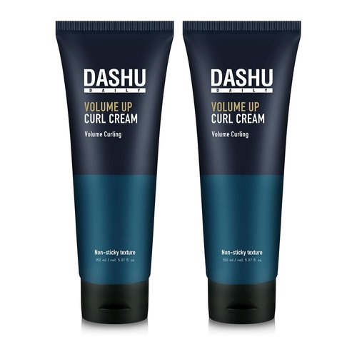 DASHU Daily Volume Up Curl Cream | Hair Curling Cream for Men & Women w/Vegetable Oil & Protein Ingredients | Hydrating Curl Cream for Wavy Hair | Curly Hair Care Products (Pack of 2, 5.46 Fl. Oz.)