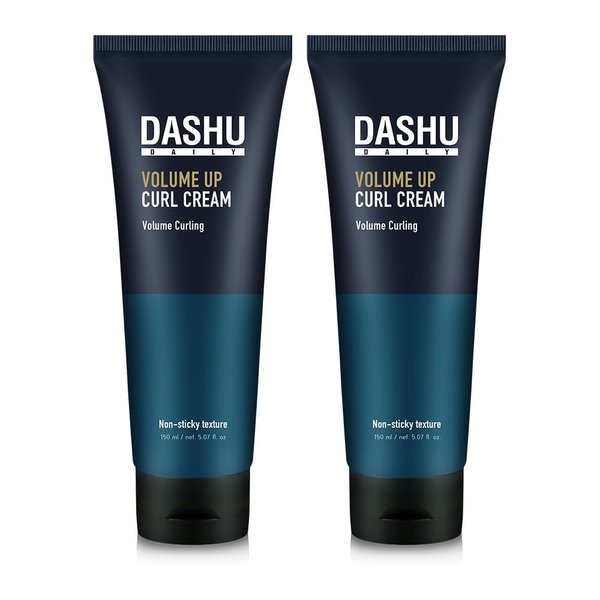 DASHU Daily Volume Up Curl Cream | Hair Curling Cream for Men & Women w/Vegetable Oil & Protein Ingredients | Hydrating Curl Cream for Wavy Hair | Curly Hair Care Products (Pack of 2, 5.46 Fl. Oz.)