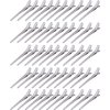 50 Pieces Single Prong Hair Clips, BetterJonny Silver Section Hair Clips 3.54 Inches Curl Clips 8 Holes Metal Alligator Clips Hair Pins for Hair Salon Hair Extensions