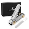 WILLKOMMEN Nail Clippers Set with Catcher for Men, Car Shape Anti-Splash Toe Nail Clippers, Ultra Sharp Sturdy Fingernail and Toenail Clipper Cutters（Silver）