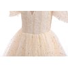 Glamulice Big Girls Princess Sparkle Tulle Dress Flower Girls Formal Dresses Lace Champagne Off Shoulder Vintage Sequin Bridesmaid Costume Dance Ball Gown Wedding Pageant Holiday Prom Party Gown 15 14