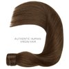 WENNALIFE Ponytail Hair Extension, 14 Inch 75g Chocolate Brown Ponytail Extension Human Hair Clip in Wrap Around Remy Human Hair Extension Hairpieces Real Human Hair