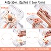 Famassi Rose Gold Desk Accessories，Office Supplies Set Acrylic Stapler Set Staple Remover, Tape Holder, 2 Ballpoint Pen, Scissor, Binder/Paper Clips and 1000pcs Staples.