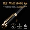 Scriveiner Black Lacquer Rollerball Pen - Stunning Luxury Pen with 24K Gold Finish, Schmidt Ink Refill, Best Roller Ball Gift Set for Men & Women, Professional, Executive Office, Nice Pens