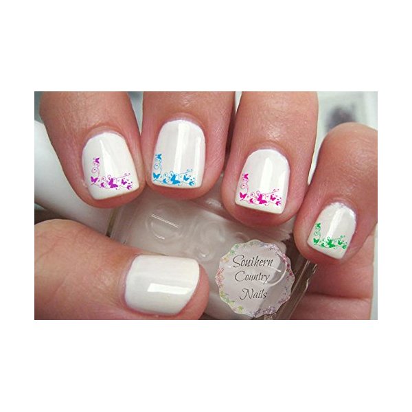 Butterflies Nail Art Water Slide Tattoo Decals Set 6