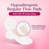 Hypoallergenic Regular Flow Pads with FAR-IR Anion Strip, Super Absorbent, Breathable, Vegan and Eco-Certified, Ultra Thin with Wings, Count 90 (Regular)