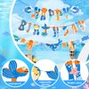 3PCS Under the Sea Happy Birthday Banner Sea Animals Birthday Party Decorations Sea Animal Banner Marine Life Birthday Decorations for Kids Under The Sea Birthday Party Baby Shower Supplies