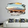 COCOKEN Hawaii Natural View 3D Broken Wall Stickers American Hawaii 24 X 16 Inch Removable Wall Decal, Peel and Stick Landscape Wall Decor for Bedroom Living Room, Mural Art for Kids