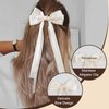 8PCS Silky Satin Hair Bows Hair Ribbon Hair Clips for Women Girls, Black Bow for Hair Long Ribbon Bow Hair Clips Bowknot Hair Accessories for Women Birthday Gifts