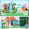 Magnetic Blocks-100PCS Magnetic Building Blocks, Magnetic Tiles Kids Build Mine Magnet World Set Magnets Cubes 2024 Upgraded STEM Game Toys, Christmas Birthday Gifts for Boys & Girls Ages 3+