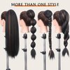 WIGNEE 24 Inches Kinky Straight Ponytail Extension Synthetic Drawstring Ponytail For Black Women Yaki Pony Tails Hair Extensions(24 Inches, 1B/30 Highlights)