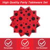 40Pcs Ladybug Birthday Party Supplies For 20 Guests - Disposable Tableware Red and Black Polka Dot Ladybug Plates Napkins, For Kids Ladybug Birthday Party Decorations