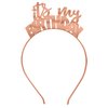 RhinestoneSash Birthday Tiara Rose Gold - It's My Birthday Tiara Headband - Birthday Party Decorations, Hair Accessories- HdBd(ItMyBD) RG