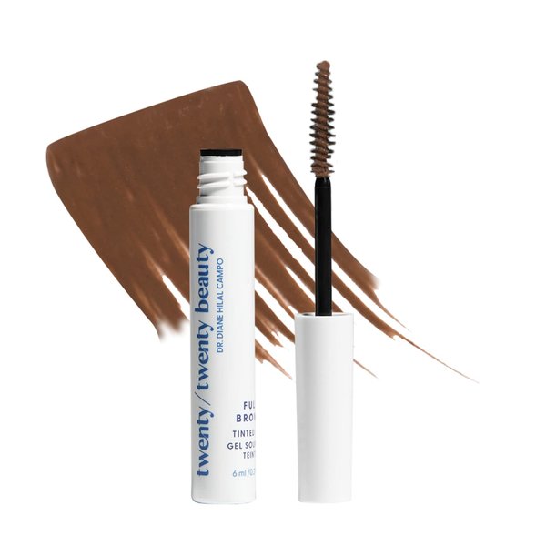 twenty/twenty beauty Full Brows Tinted Gel, Vegan Tinted Eyebrow Gel for Full and Healthy Brows, made with Clean Ingredients (Brown)