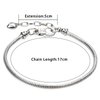 5pcs Chain Bracelets Kit Silver Plated Snake Chain with Heart Lobster European Charm Bracelet for Christmas DIY Women Girls Jewelry Findings Bracelet Making
