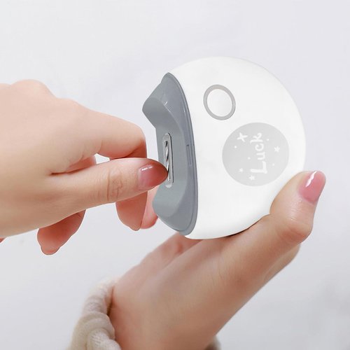 Electric Nail Clipper,Portable Automatic Nail Cutter File,USB Rechargeable Cute Night Light Finger Nail Trimmer with Nail Scraps Storage Safe Electric Nail Trimmer for Men Women Kawaii lamp（White）