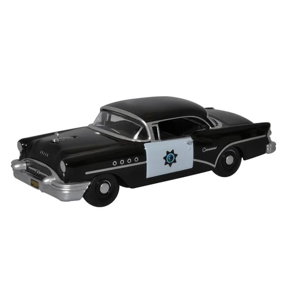 1955 Century California Highway Patrol (CHP) Black 1/87 (HO) Scale Diecast Model Car by Oxford 87BC55003