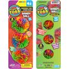 JA-RU Mini Bandy Ball Set (1 Pack 3 Total) Rubber String Stress Balls Soft Spike Balls Sensory Fidget Toys Pack Rainbow Bouncy Pom Ball Stress Relief Sensory Toy Party Favors Stuffers Gifts.1072-1