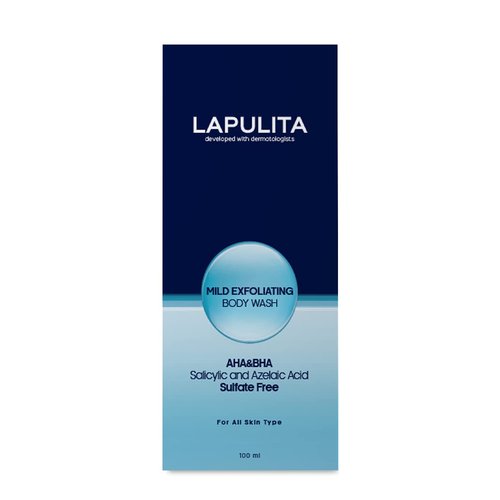 LAPULITA Body Acne Removing Shower Gel, Acne Pimple Treatment, All-Natural Acne treatment gel, Mild Exfoliating Body Wash, 150 mL - 5.07 Oz