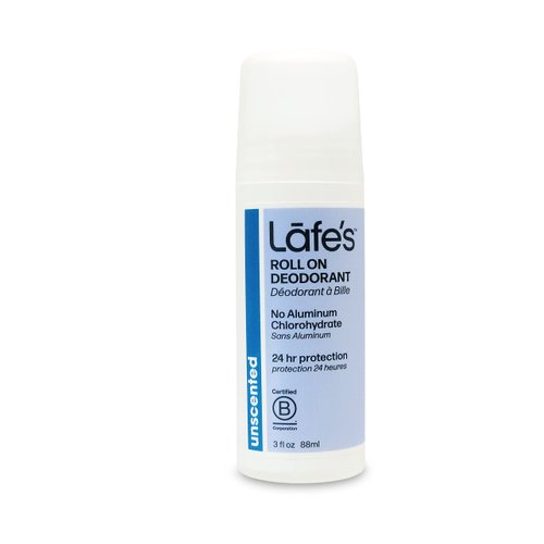 Lafe's Unscented 3oz Roll-On Aluminum Free Natural Deodorant for Men & Women - Witch Hazel & Aloe - 2 Pack