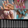 woshilaoDS 240 Pcs Clear Full Cover Nail Tips, Nail Tips for Acrylic Nails Professional, Coffin Nail Tips Fake Nails, False Ballerina French Acrylic Nail Tips Extension for Salon Manicure Home DIY