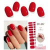AutyaMee Semi Cured Gel Nail Strips (Big Red)-20 PCS Valentines Day Gel Nail Stickers | UV Light required | Gel Nail Wraps, Salon Quality & Easy To Use