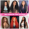 KVFCT 30 Inch Deep Wave Lace Front Wigs Human Hair 13x6 HD Transparent Human Hair Lace Front Wigs for Women 200% Density Deep Curly Human Hair Wigs Pre Plcked Deep Wave Frontal Wigs with Baby Hair