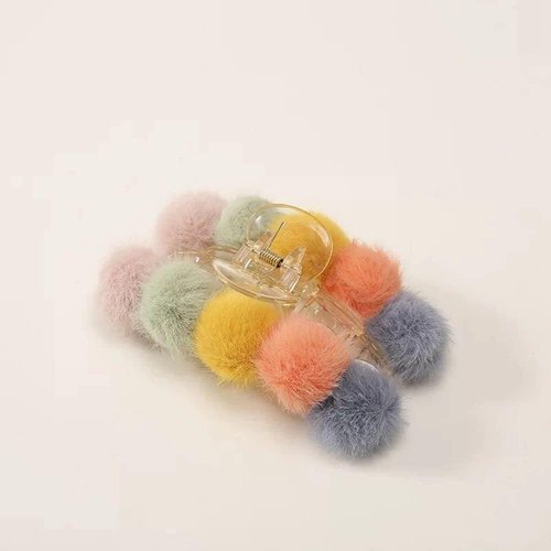 Plush Hair Claw Banana Clips - Thick Non-Slip Hair Barrettes for Girls
