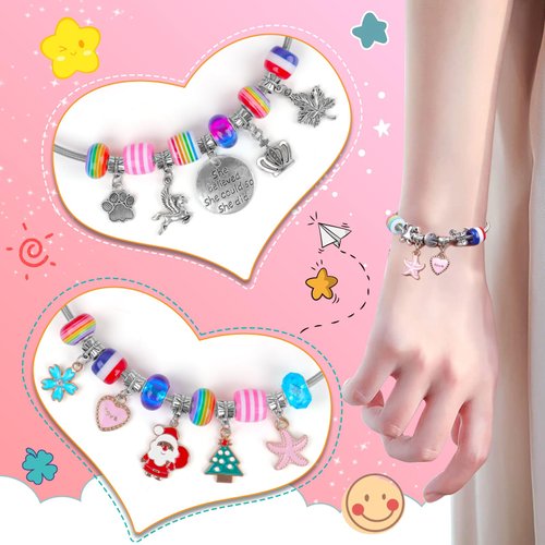 HYASIA Charm Bracelet Making Kit & Unicorn Gifts for Girls, Kids Toys Arts Crafts for Girls Age 8-12, Jewelry Making Supplies Set, The Perfect Gifts for Girls Birthday Party Game Children Christmas