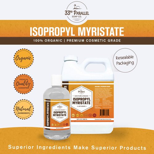 ISOPROPYL Myristate Natural Plant Derived Cosmetic Grade IPM for Soap Making, Fragrances, Shampoo, Creams & Lotion, Makeup & Adhesive Remover, Antiperspirants & Deodorants | 16 OZ